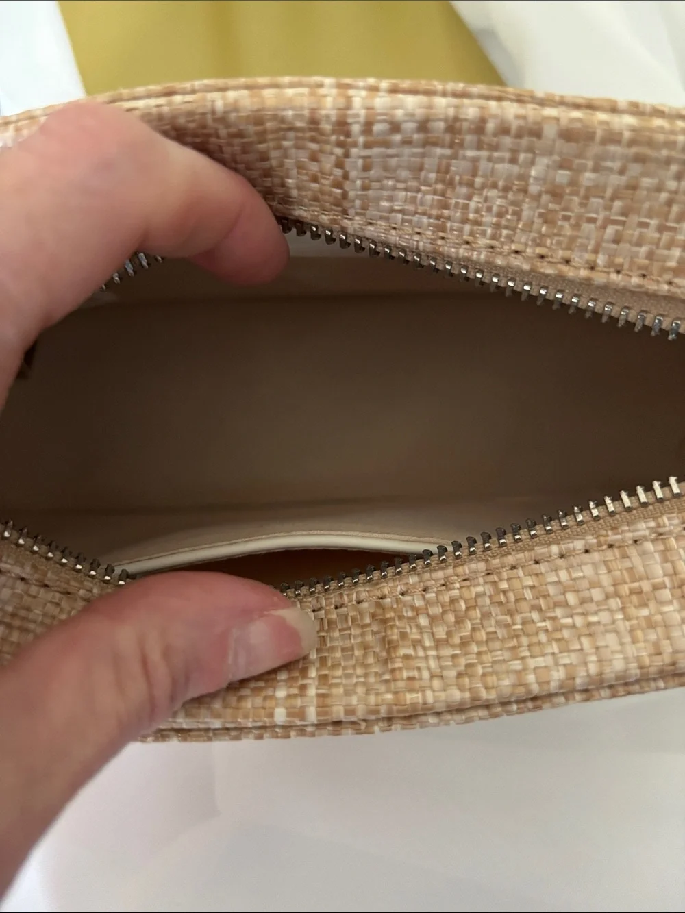 Vintage Havana Beige Woven Crossbody with Gold Star